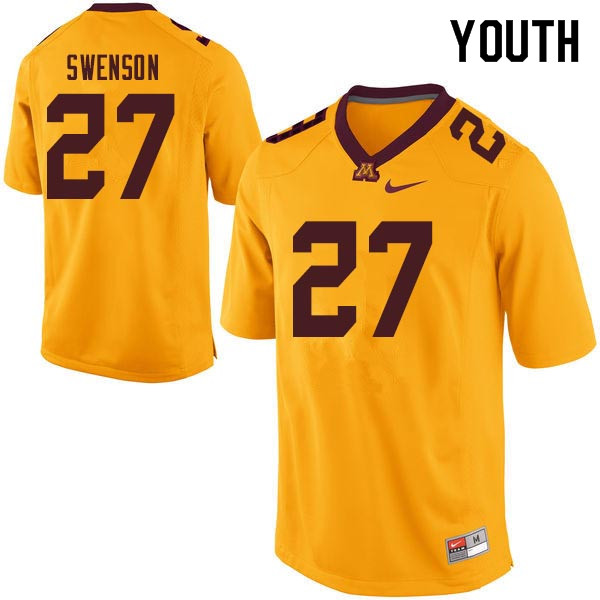 Youth #27 Calvin Swenson Minnesota Golden Gophers College Football Jerseys Sale-Gold